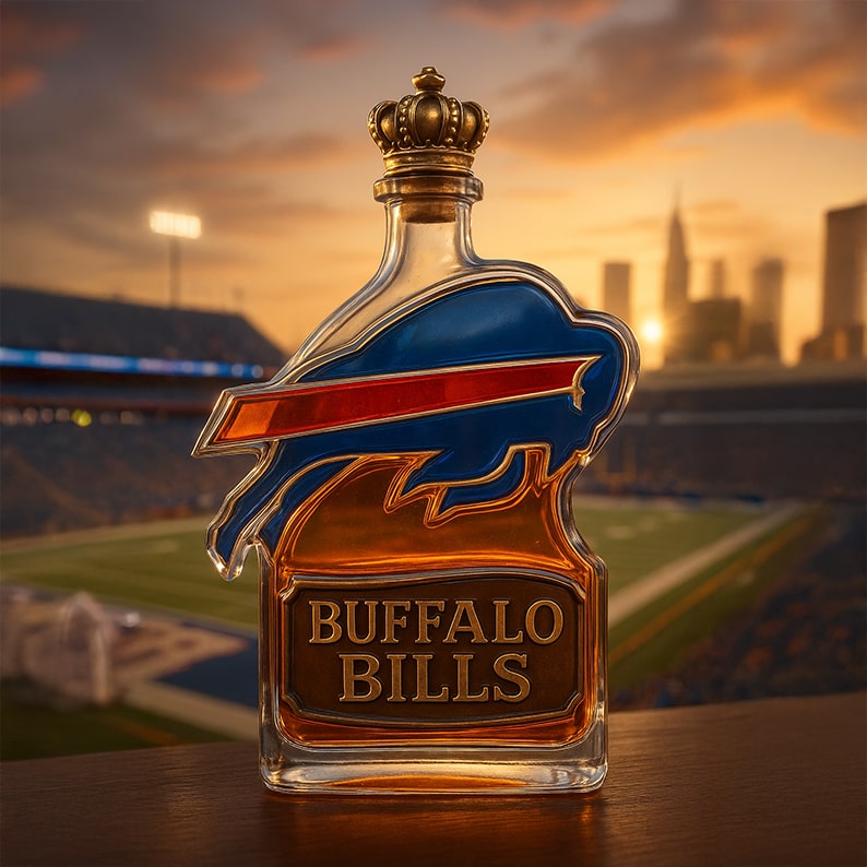 NFL & MLB Team Logo Whiskey Bottle | Chiefs, Yankees, Vikings & More