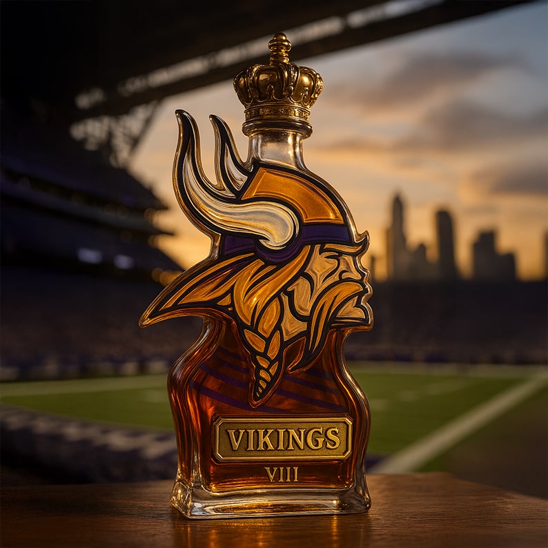 NFL & MLB Team Logo Whiskey Bottle | Chiefs, Yankees, Vikings & More