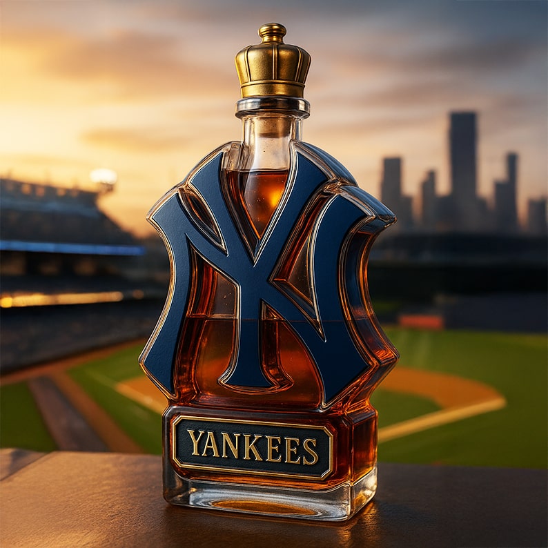 NFL & MLB Team Logo Whiskey Bottle | Chiefs, Yankees, Vikings & More