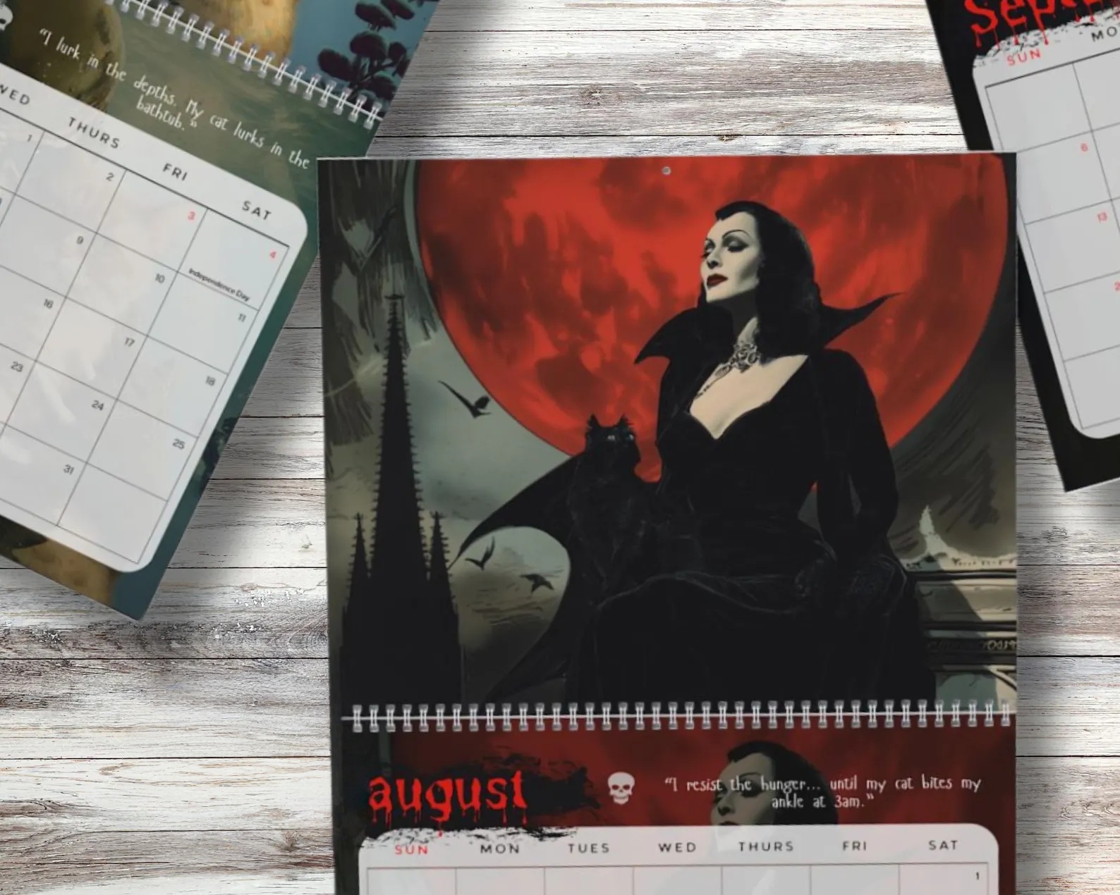 2026 Funny Gothic Horror & Cats Calendar