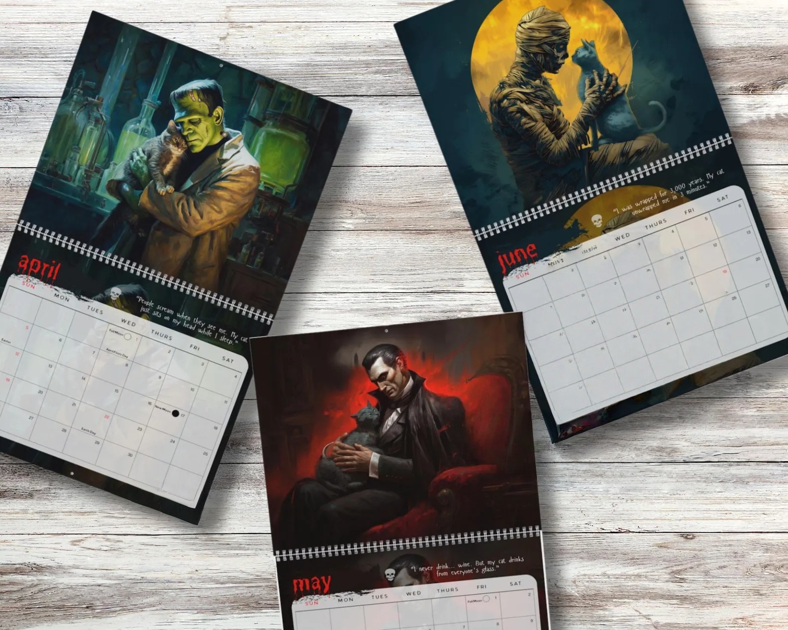 2026 Funny Gothic Horror & Cats Calendar