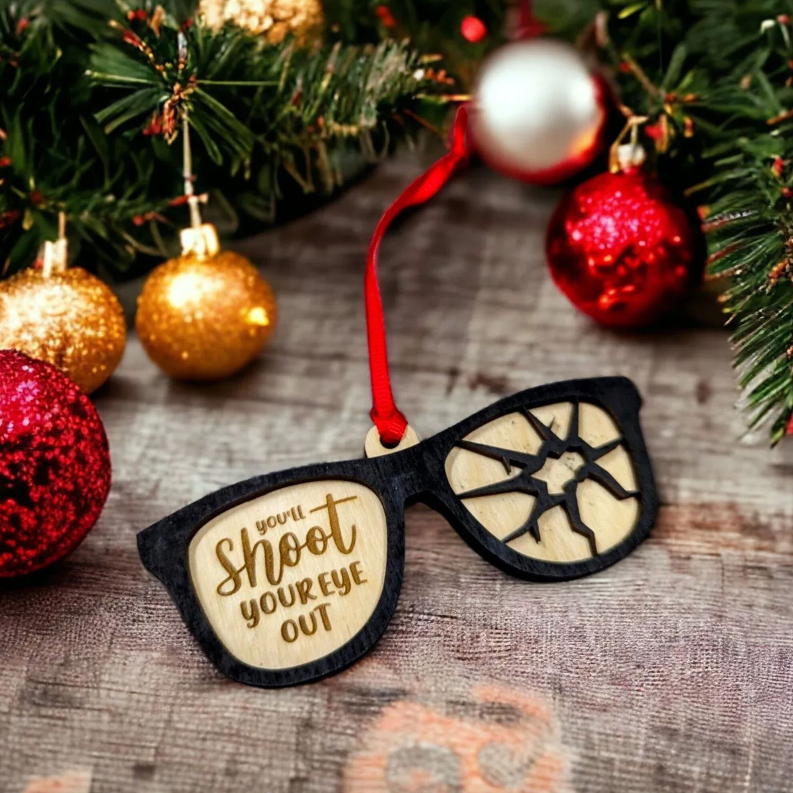 Shoot Your Eye Out Glasses Ornament