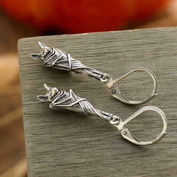 Leverback Vintage Hanging Bat Jewelry