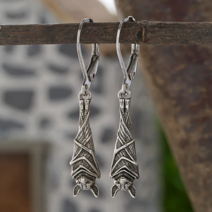 Leverback Vintage Hanging Bat Jewelry