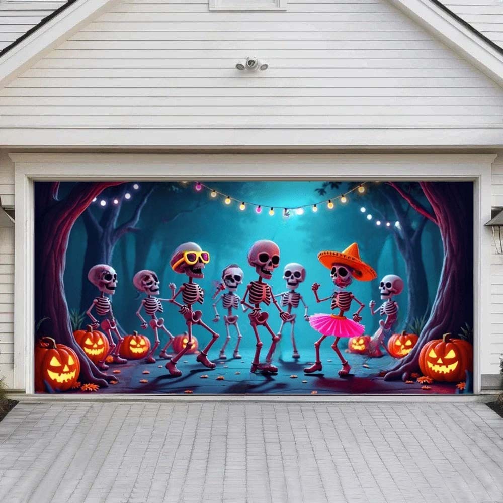 Boogie Bones Halloween Garage Door Covers D463