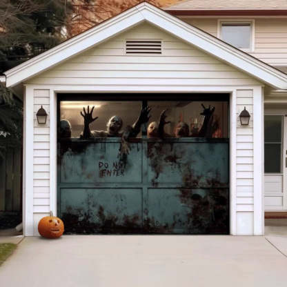 Zombie Breach Halloween Garage Door Covers D453