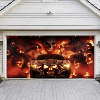 Hell Ride Halloween Garage Door Covers D457