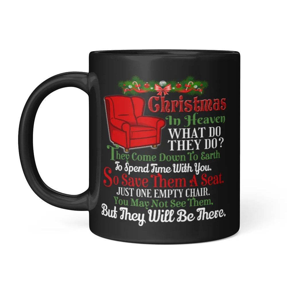 Christmas In Heaven Mug – One Empty Chair Holiday Memorial Mug