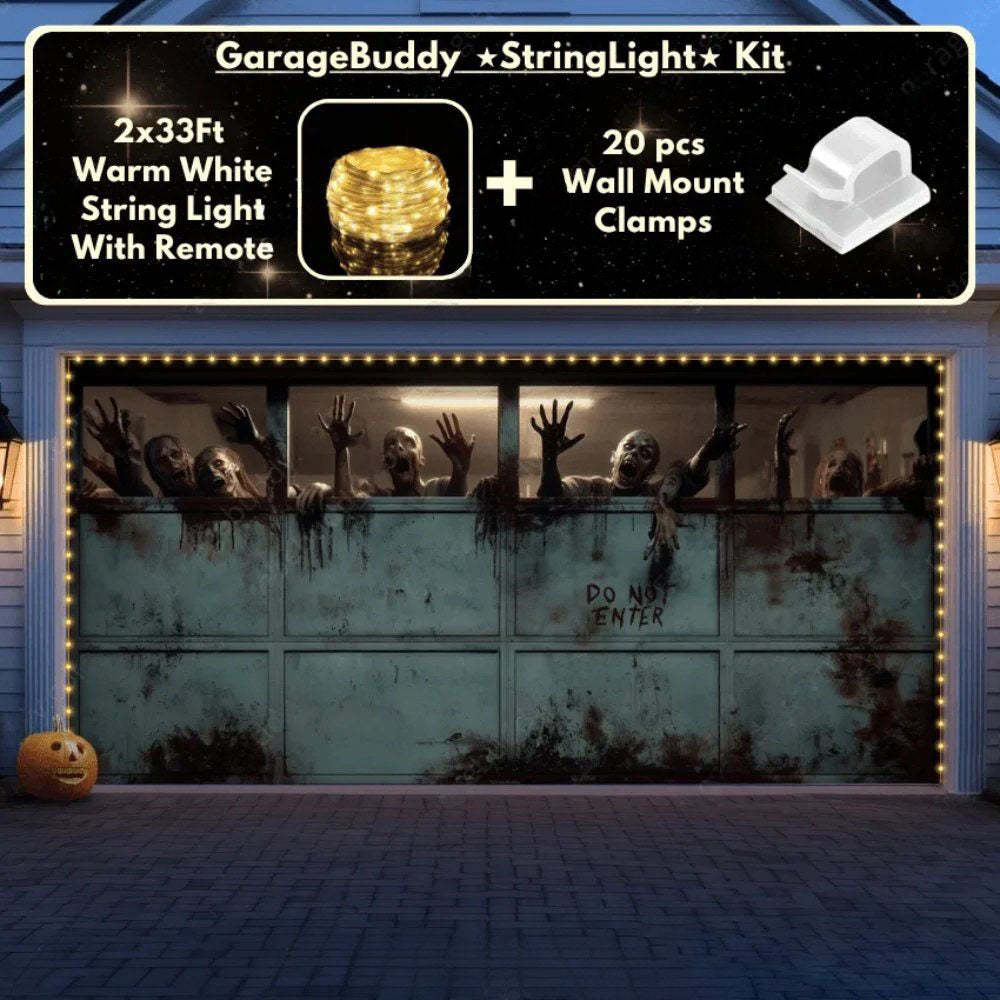 Zombie Breach Halloween Garage Door Covers D453