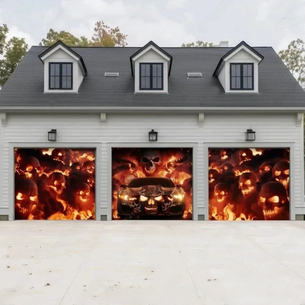 Hell Ride Halloween Garage Door Covers D457
