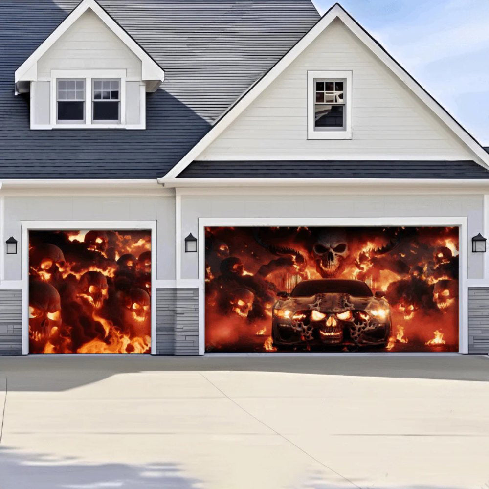 Hell Ride Halloween Garage Door Covers D457