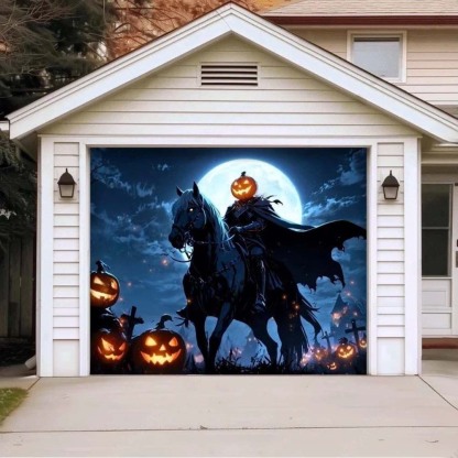 Headless Horseman Halloween Garage Door Covers D461