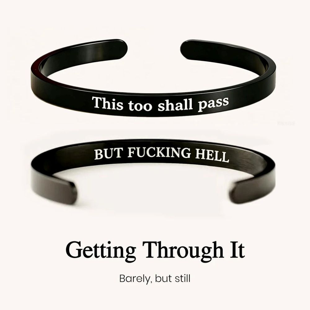 This Too Shall Pass - Mantra Cuff Bracelet