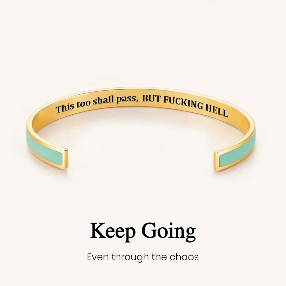 This Too Shall Pass - Hidden Message Inspirational Cuff Bracelet