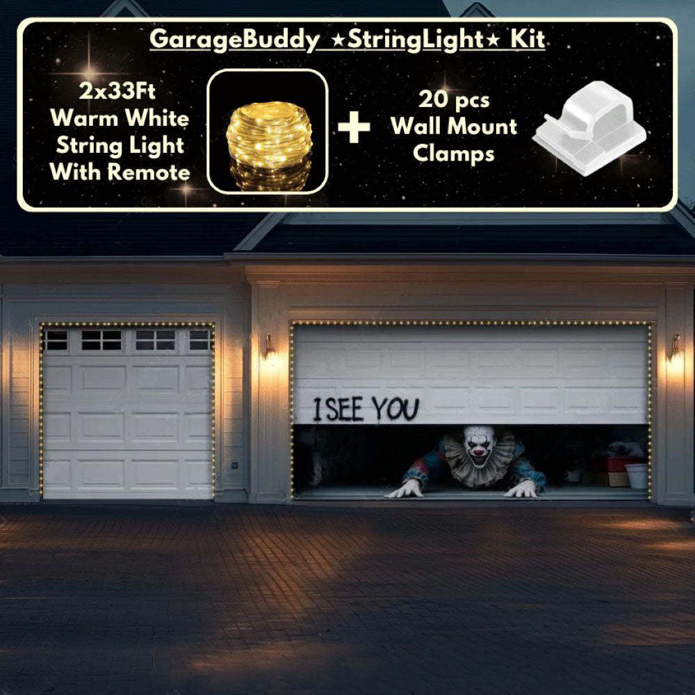 Peeking Clown Halloween Garage Door Covers D454