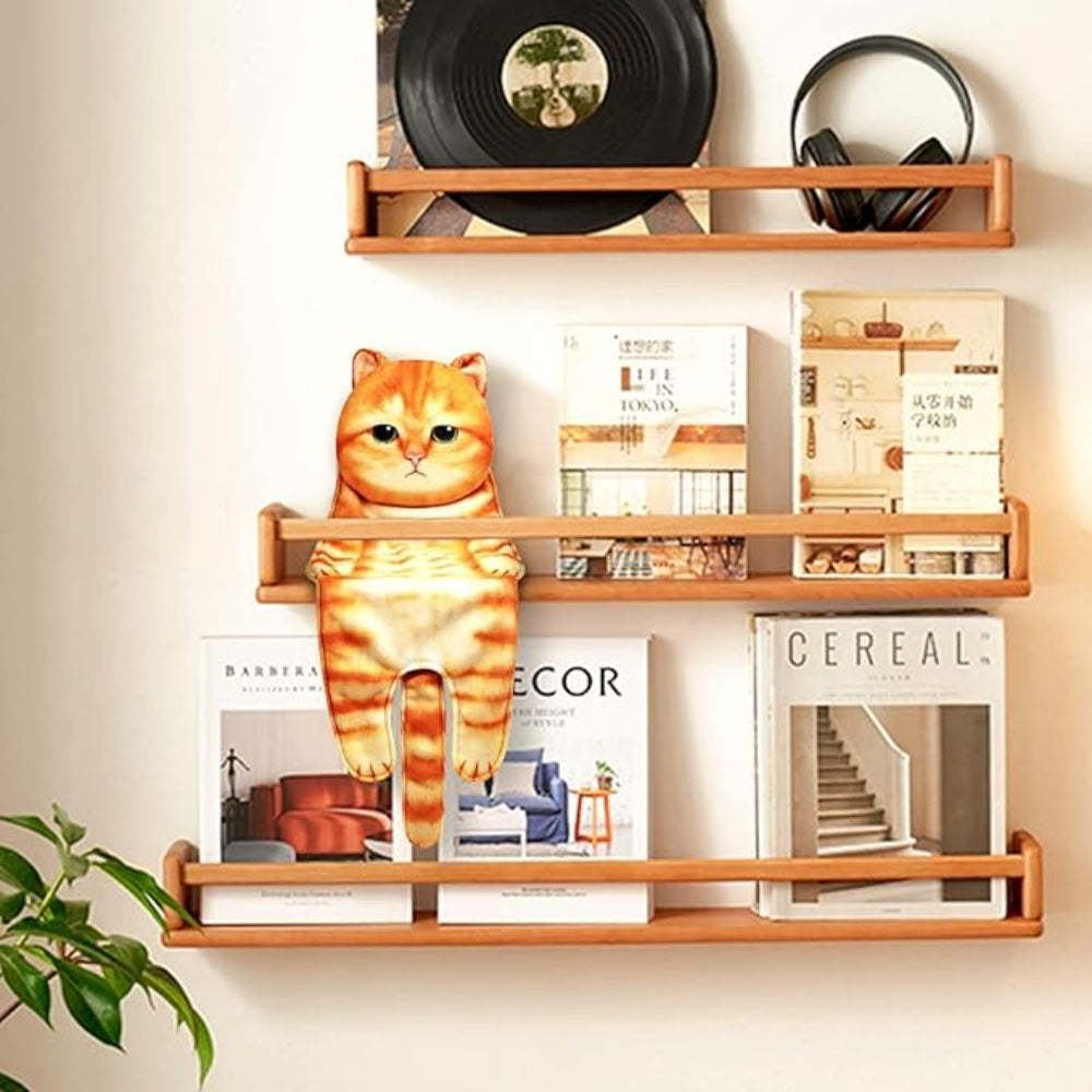 Adorable Cat Hand Towel With Hanging Loop - Orange Cat