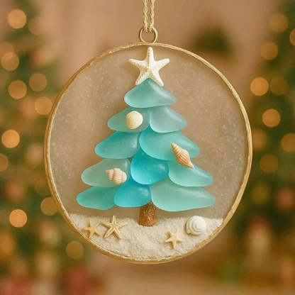 Sea Glass Coastal Christmas Tree Ornament