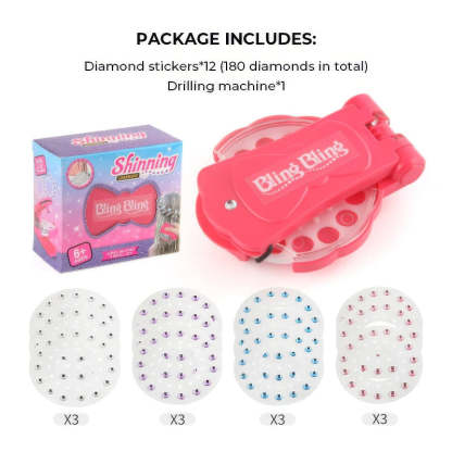 ✨Glitter Diamond Styling Tools Hair Gemstone Styling Set - No Heat Required Hair Styling Accessories