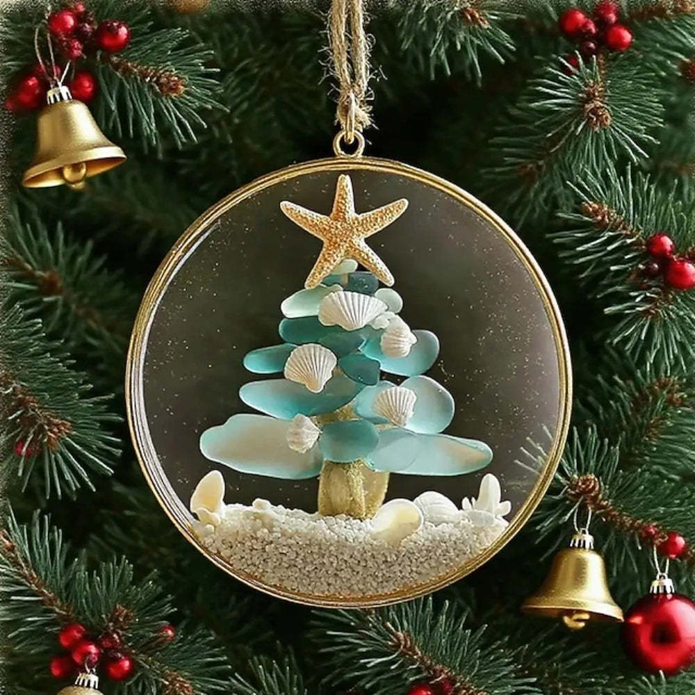 Sea Glass Coastal Christmas Tree Ornament
