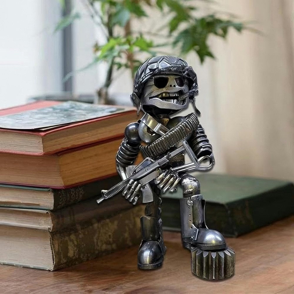 Classic Piston Skeleton Soldiers Sculpture