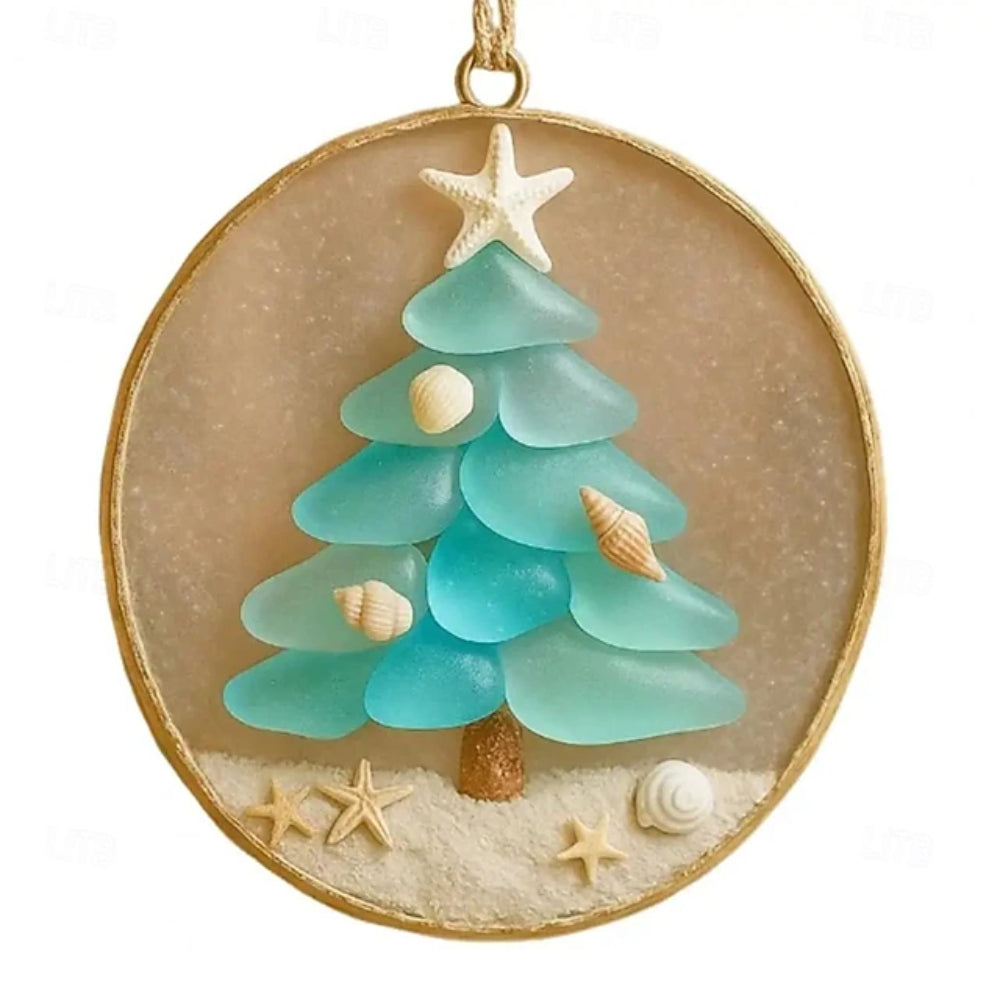 Sea Glass Coastal Christmas Tree Ornament
