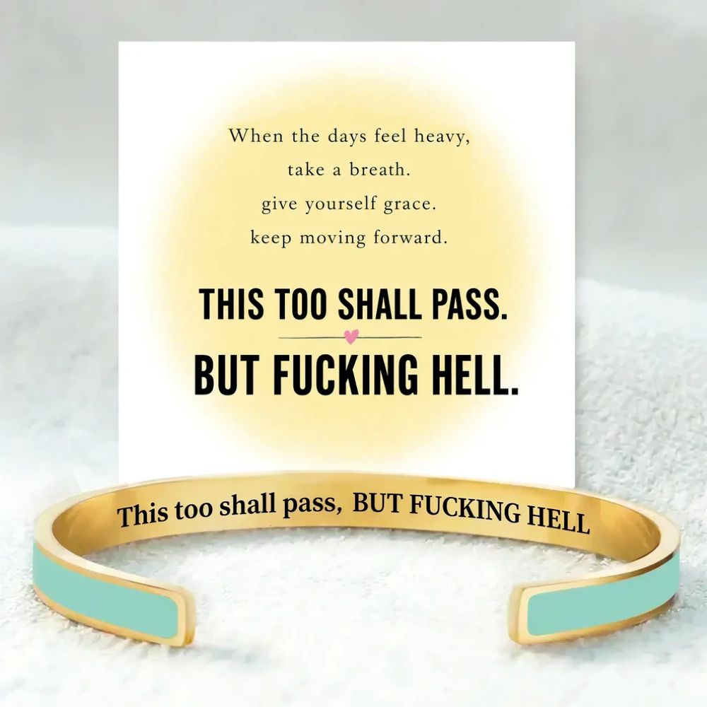 This Too Shall Pass - Hidden Message Inspirational Cuff Bracelet