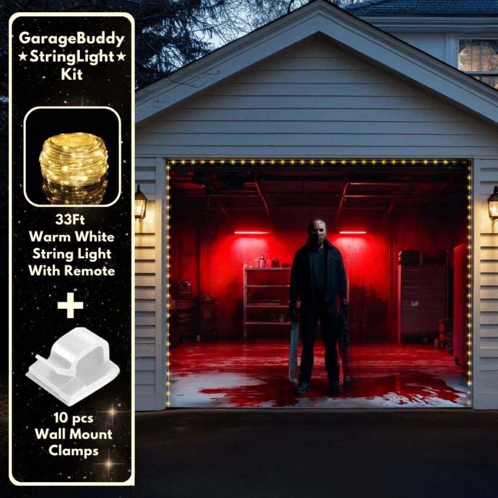 Masked Slasher Halloween Garage Door Cover D459