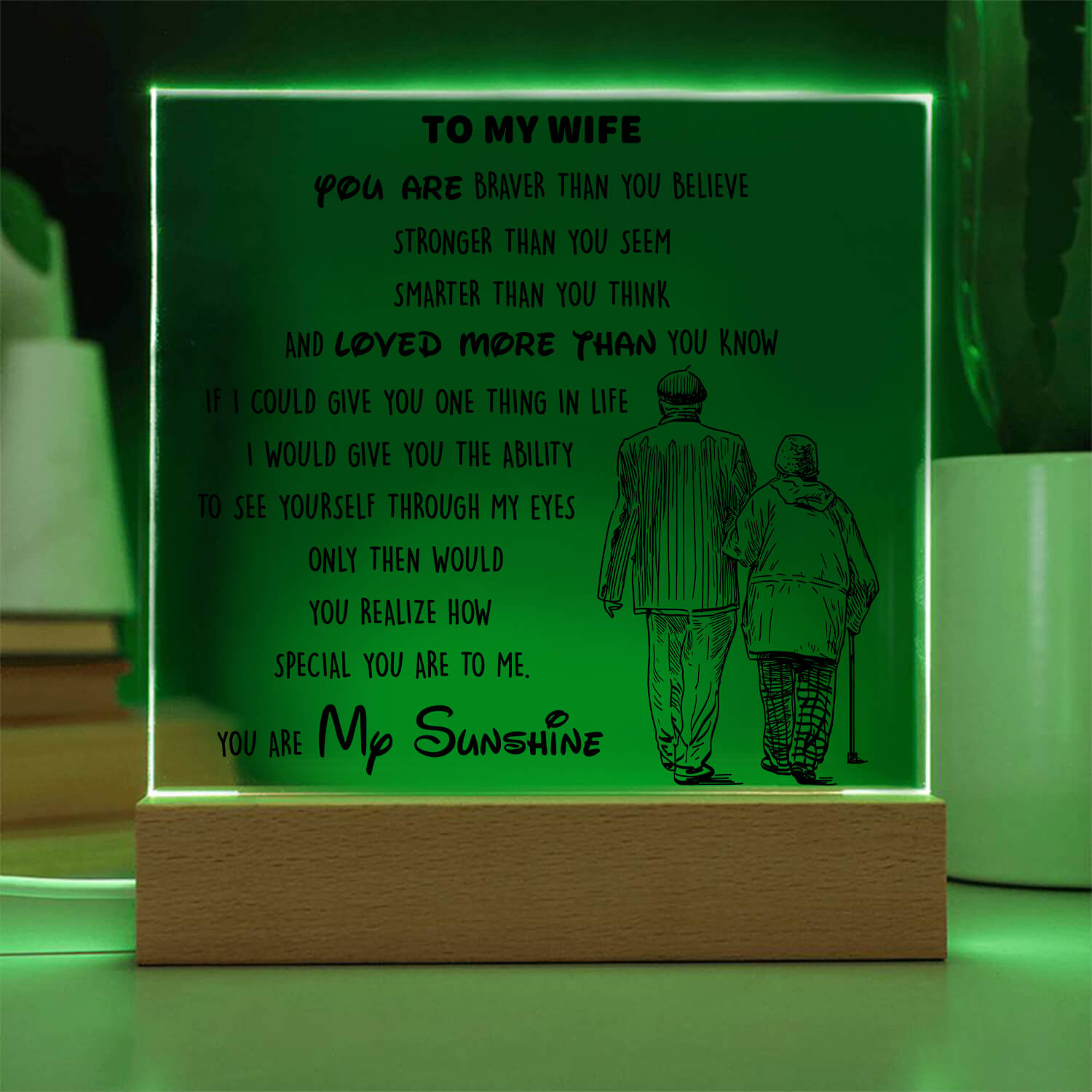 To My Wife - D346 -  LED Acrylic Plaque