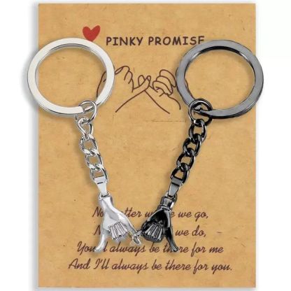2pcs Pinky Promise Keychains - Matching Gifts for Him, Her, Best Friend or Family