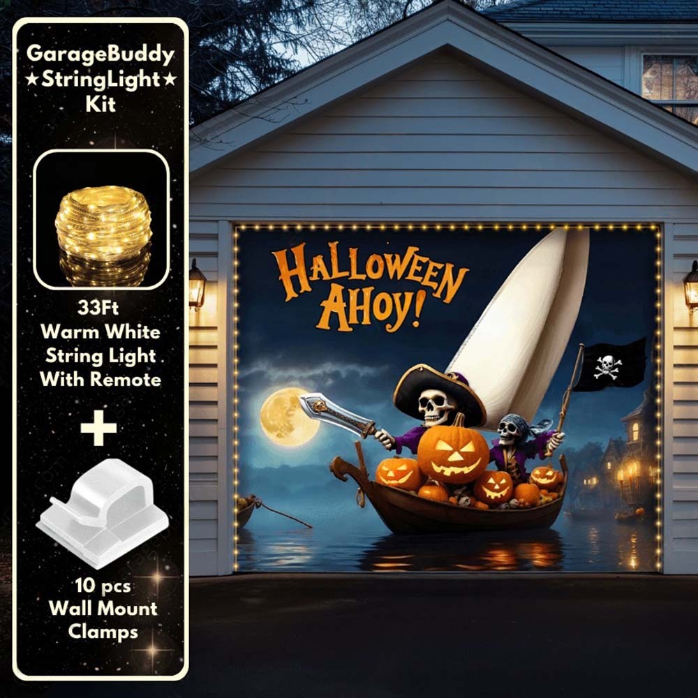 Pumpkin Pirates Halloween Garage Door Covers D466