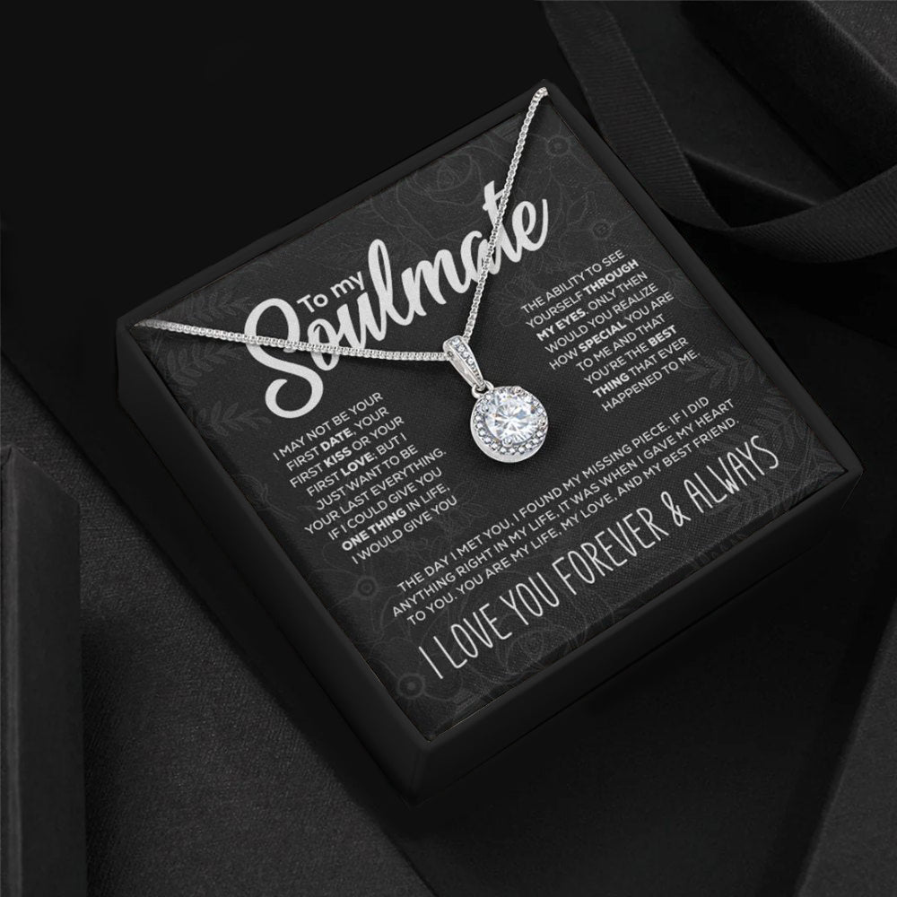 To My Soulmate - "My Life, Love & Best Friend" Sparkling Pendant Set