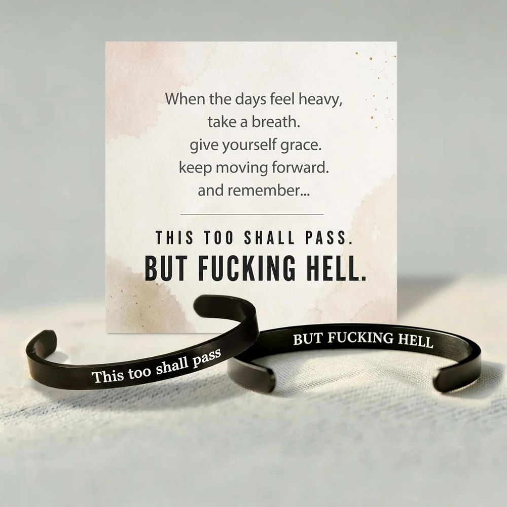 This Too Shall Pass - Mantra Cuff Bracelet