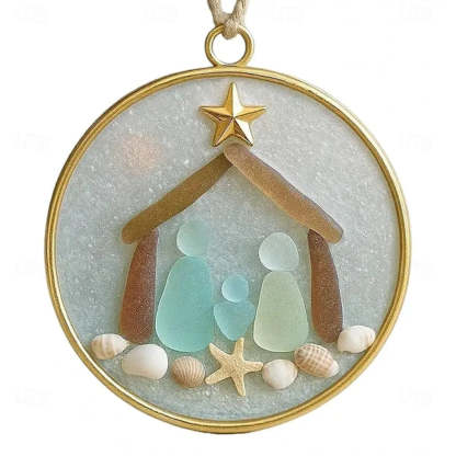 Sea Glass Coastal Christmas Tree Ornament