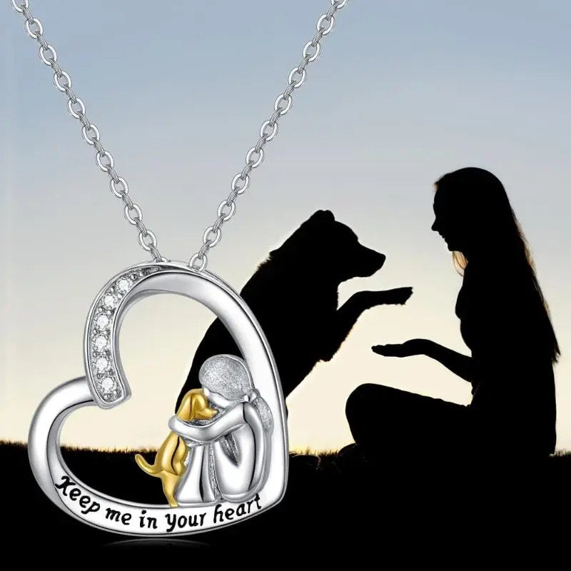Dog Hug Pendant Necklace