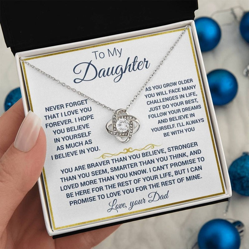 To My Daughter - Love Knot Necklace