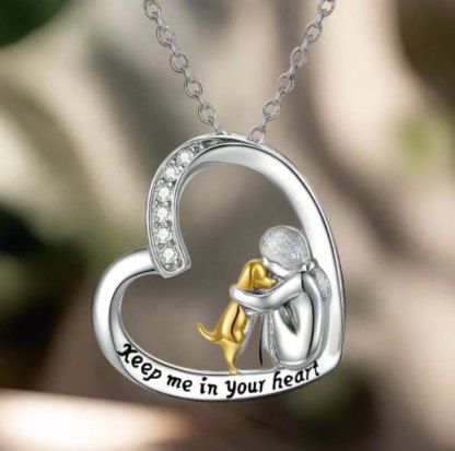 Dog Hug Pendant Necklace