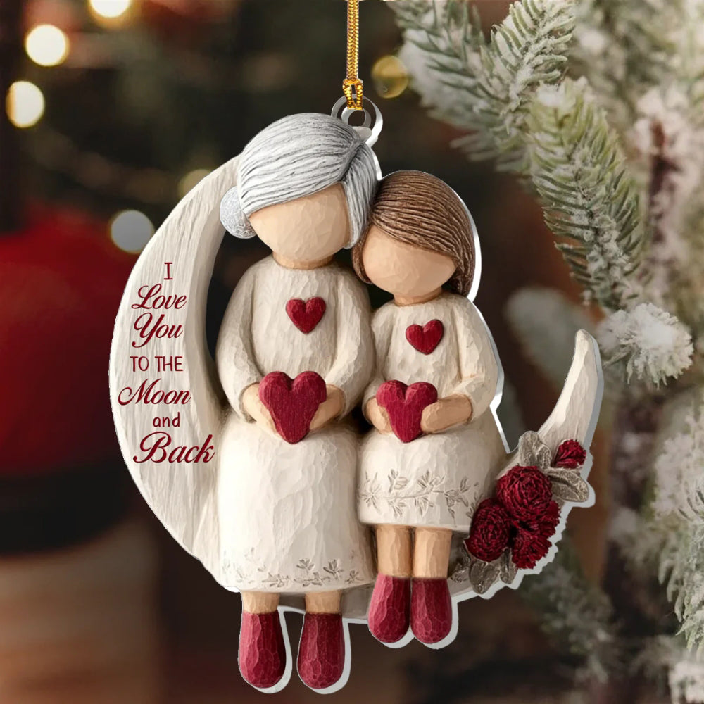 Grandma And Grandchild Moon Love - Acrylic Ornament