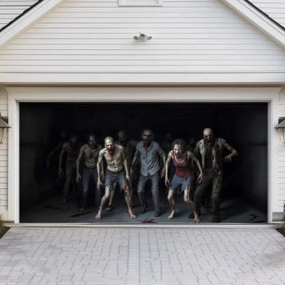 Zombie Invasion Halloween Garage Door Covers D456