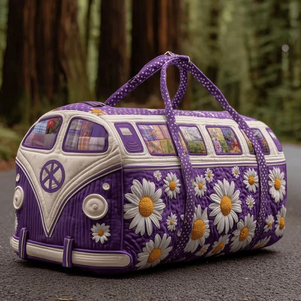 The Viral Quilted Boho Bag – Colorful Retro Travel Duffle Bag