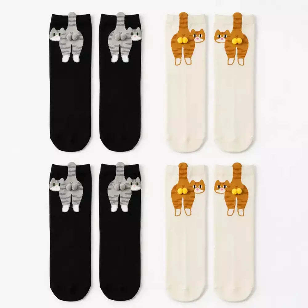 Cute Cat Socks with Balls