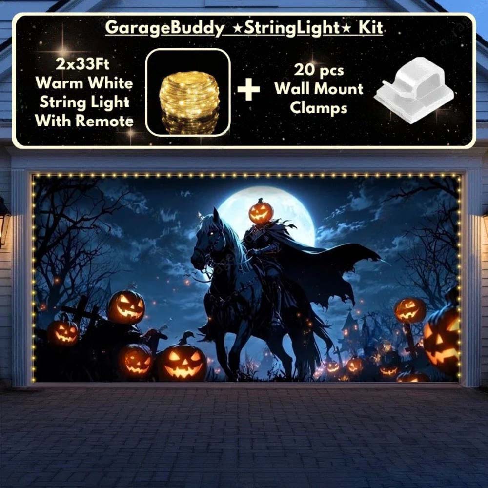 Headless Horseman Halloween Garage Door Covers D461