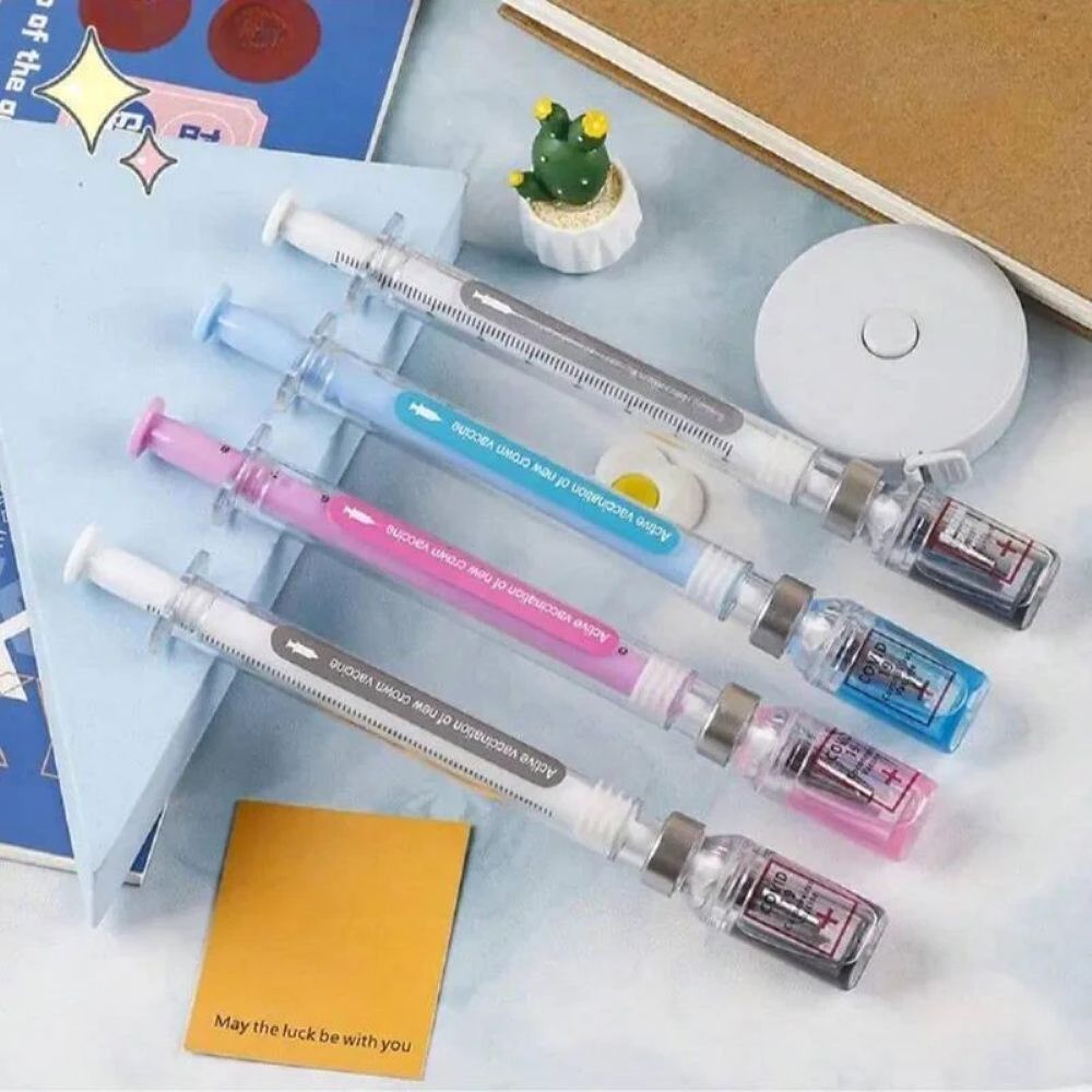 Syringe Shape Gel Pens – Fun Design With Smooth Writing