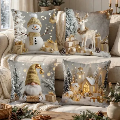 4-Piece Christmas Pillow Cover Set - PC006