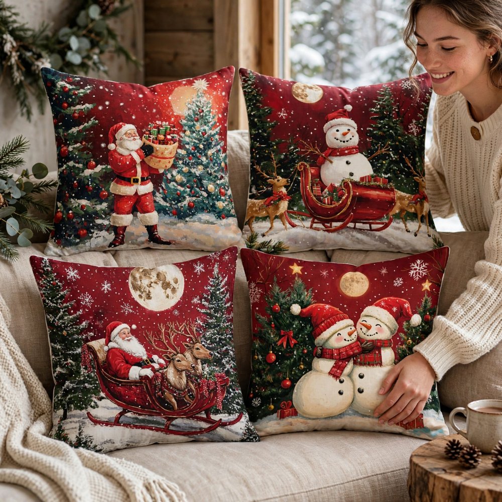 4-Piece Christmas Pillow Cover Set - PC003