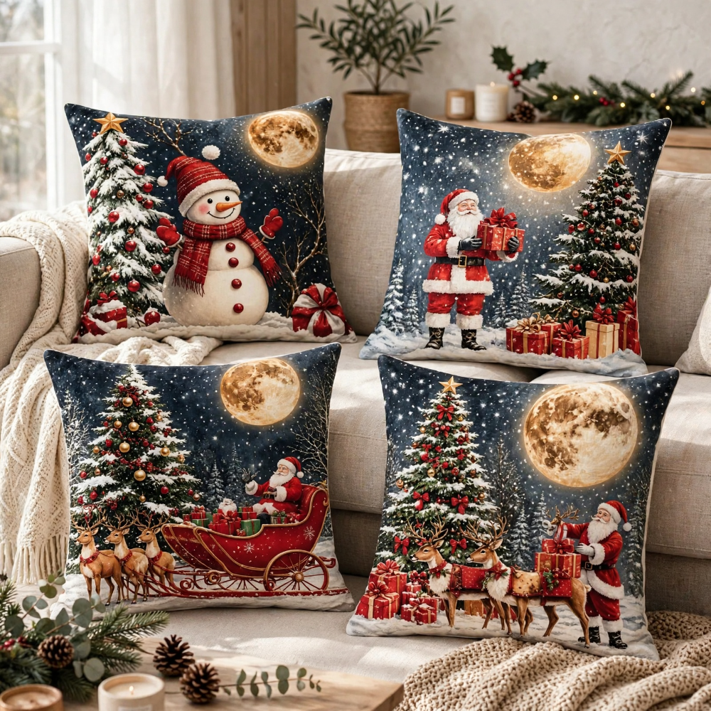 4-Piece Christmas Pillow Cover Set - PC010