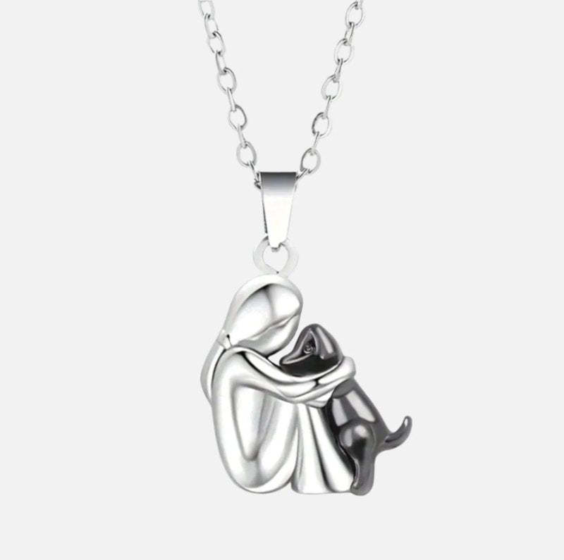 Dog Hug Pendant Necklace