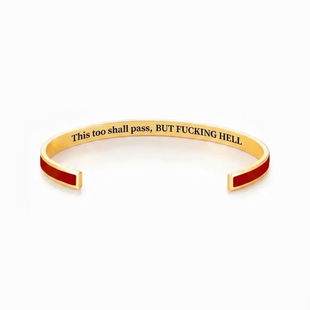 This Too Shall Pass - Hidden Message Inspirational Cuff Bracelet