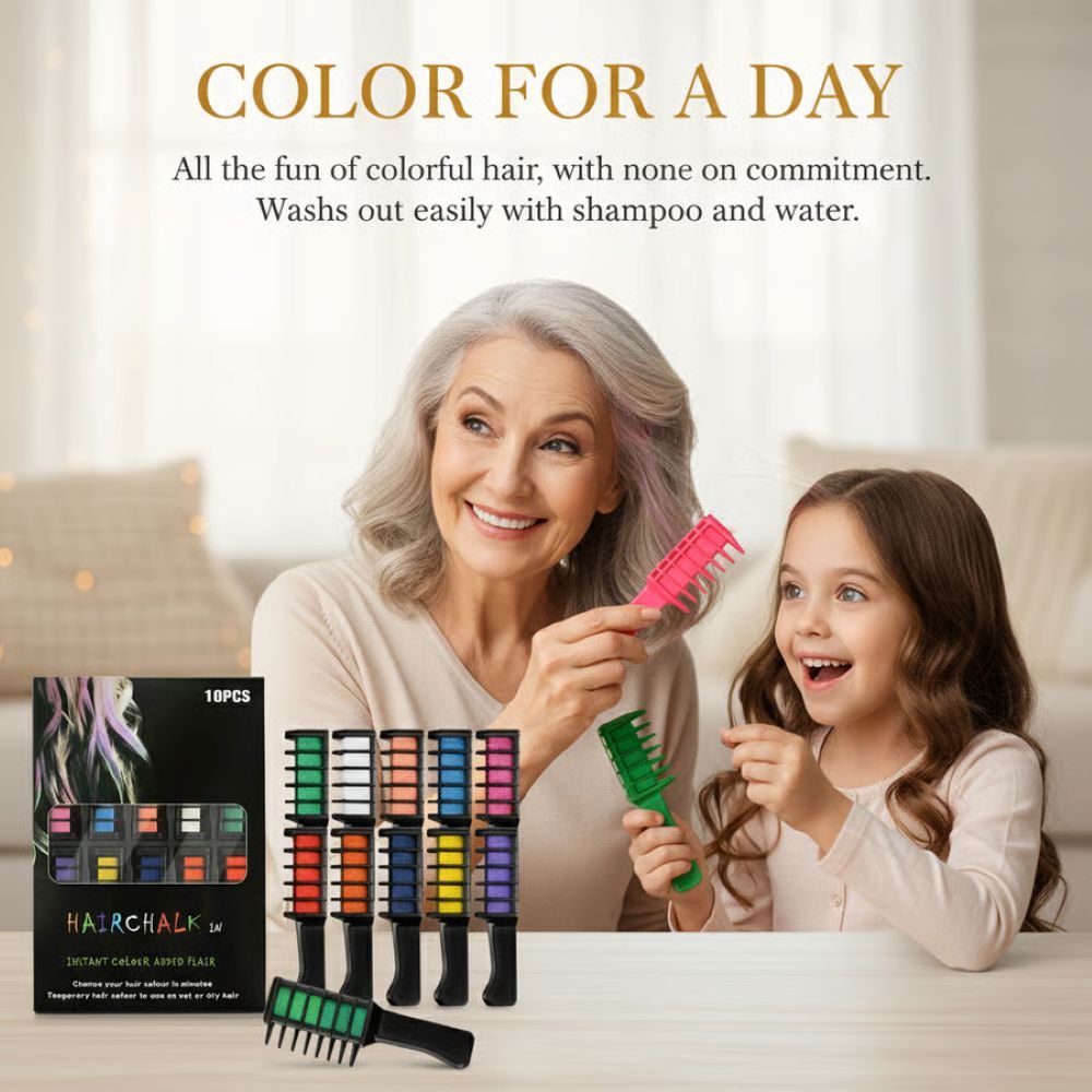 Festive Fun Hair Chalk Combs 🌈