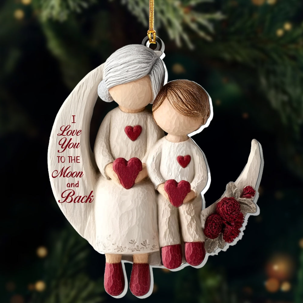 Grandma And Grandchild Moon Love - Acrylic Ornament