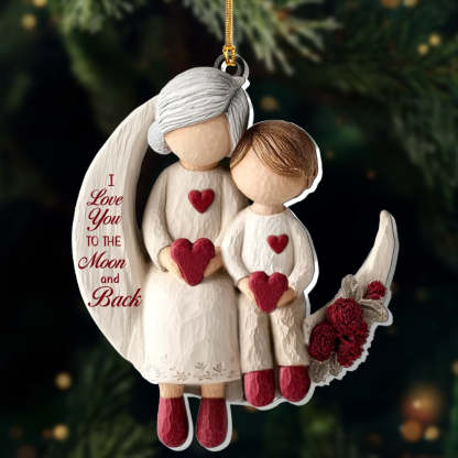 Grandma And Grandchild Moon Love - Acrylic Ornament